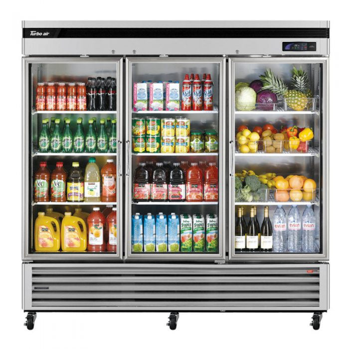 Turbo Air TSR-72GSD-N Super Deluxe Bottom Mount Reach-in Refrigerator With Glass Door 67.02 cu.ft.