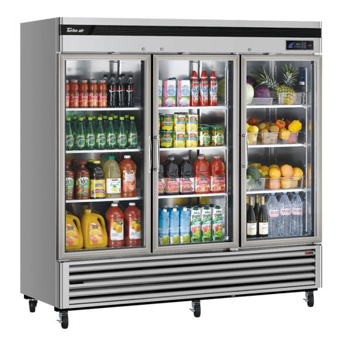 Turbo Air TSR-72GSD-N Super Deluxe Bottom Mount Reach-in Refrigerator With Glass Door 67.02 cu.ft.