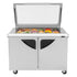 Turbo Air TST-48SD-18-N-GL Rear Mount Super Deluxe Sandwich/Salad Mega Top Unit-Glass Lid with Two Sections 15 cu. ft