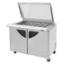 Turbo Air TST-48SD-18-N-GL Rear Mount Super Deluxe Sandwich/Salad Mega Top Unit-Glass Lid with Two Sections 15 cu. ft
