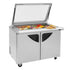 Turbo Air TST-48SD-18-N-GL Rear Mount Super Deluxe Sandwich/Salad Mega Top Unit-Glass Lid with Two Sections 15 cu. ft