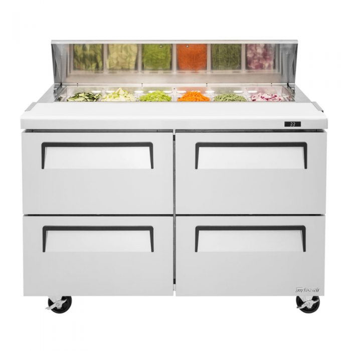 Turbo Air TST-48SD-D4-N Rear Mounted Super Deluxe Sandwich/Salad Unit with Two Sections 12 cu. ft.