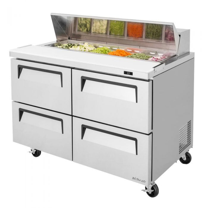 Turbo Air TST-48SD-D4-N Rear Mounted Super Deluxe Sandwich/Salad Unit with Two Sections 12 cu. ft.