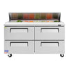 Turbo Air TST-60SD-D4-N Super Deluxe Sandwich/Salad Unit With Two Sections 16 cu. ft.