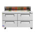 Turbo Air TST-60SD-D4-N Super Deluxe Sandwich/Salad Unit With Two Sections 16 cu. ft.