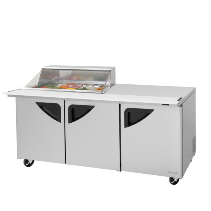 Turbo Air TST-72SD-15M-N-CL Super Deluxe Sandwich/Salad Mega Top Unit with Three Sections 23 cu. ft