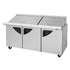 Turbo Air TST-72SD-30-N Rear Mount Super Deluxe Sandwich/Salad Mega Top Unit with Three Sections 23 cu. ft