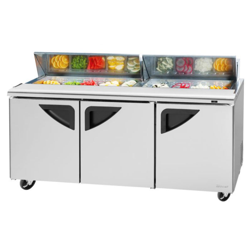 Turbo Air TST-72SD-N Rear Mount Super Deluxe Sandwich/Salad Unit with Three Sections 19.0 cu. ft