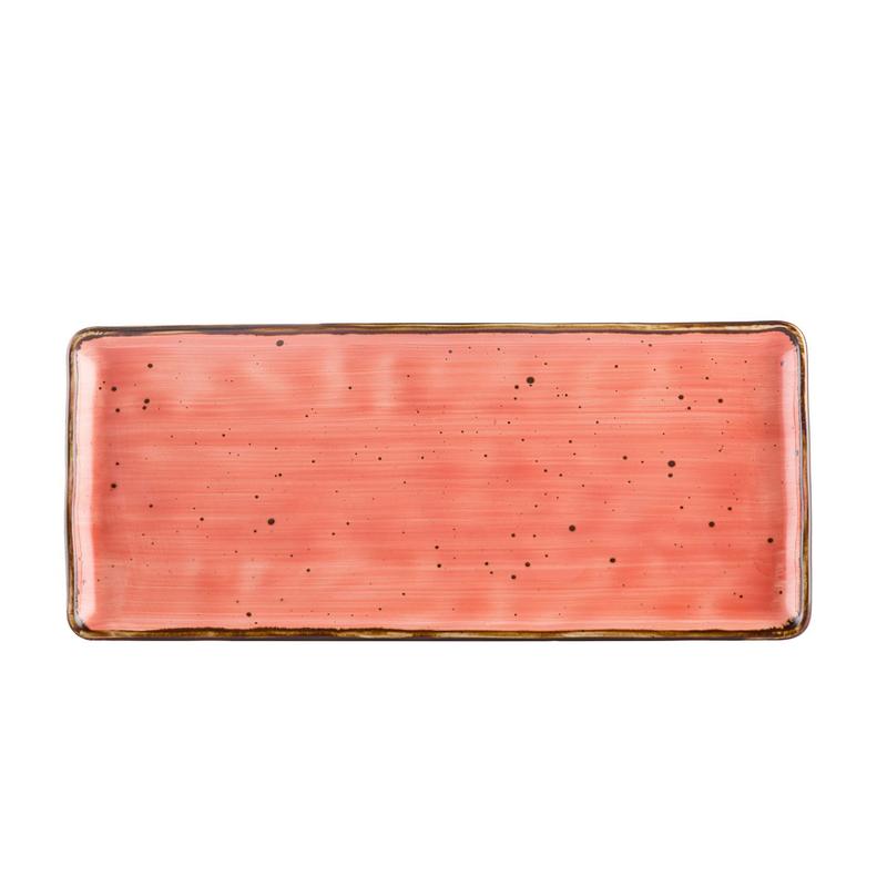 CAC Chinaware Tucson Rect. Platter Coral 12"