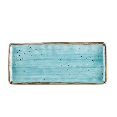 CAC Chinaware Tucson Rect. Platter Turquoise 12"