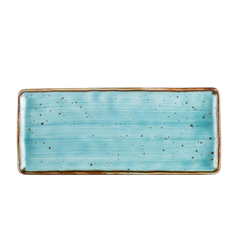 CAC Chinaware Tucson Rect. Platter Turquoise 12"