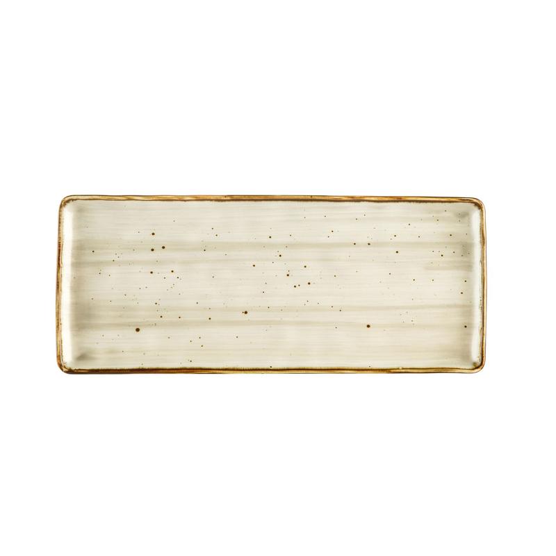 CAC Chinaware Tucson Rect. Platter Desert Beige 14"