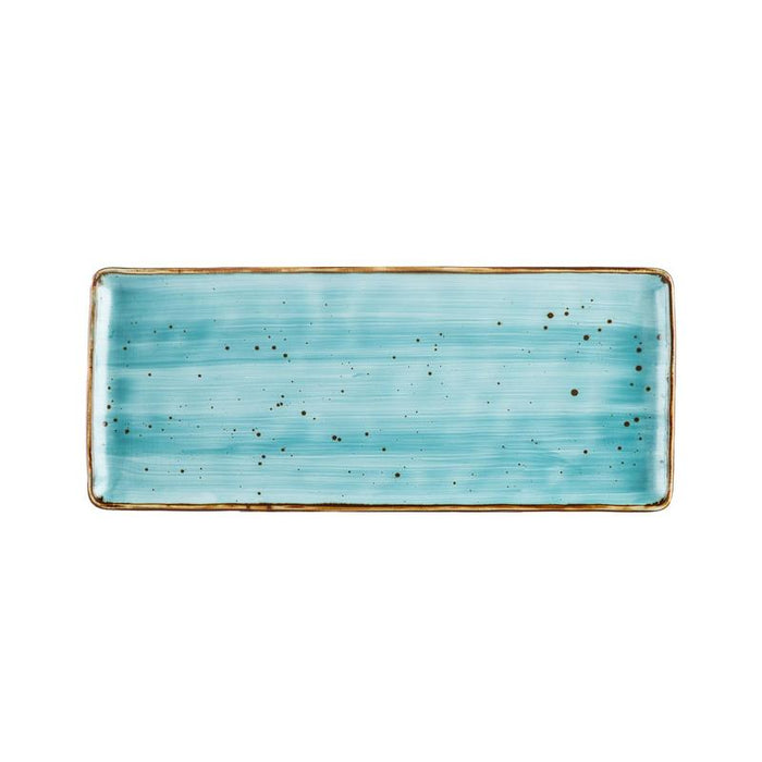 CAC Chinaware Tucson Rect. Platter Turquoise 14"