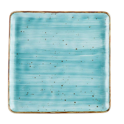 CAC Chinaware Tucson Square Plate Turquoise 10"