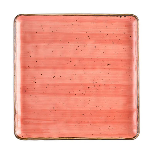 CAC Chinaware Tucson Square Plate Coral 12"