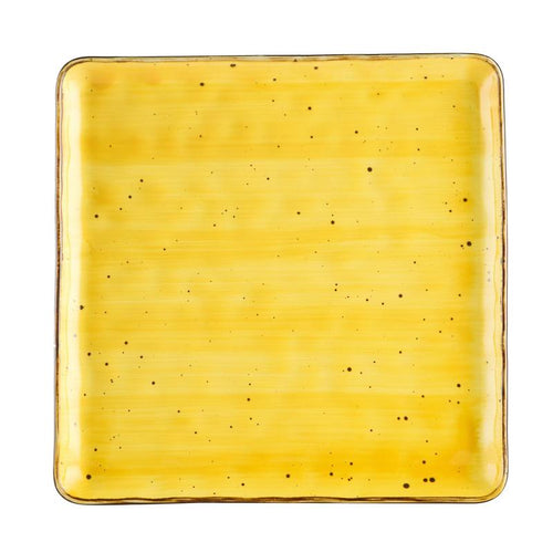 CAC Chinaware Tucson Square Plate Sunflower 12"