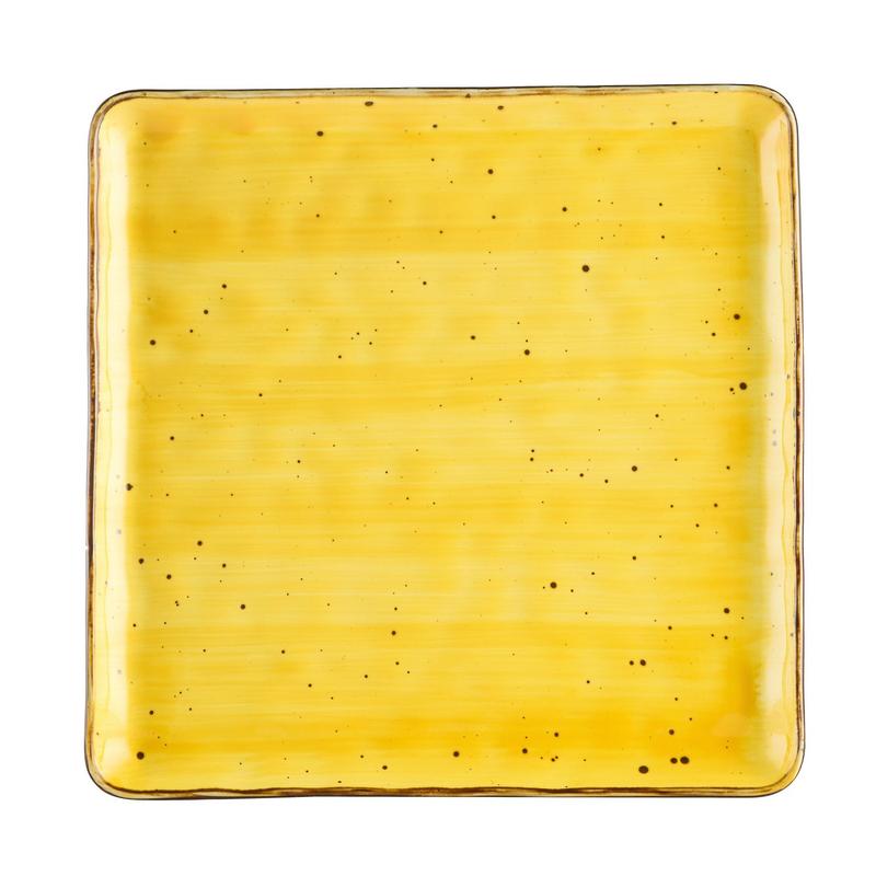 CAC Chinaware Tucson Square Plate Sunflower 12"