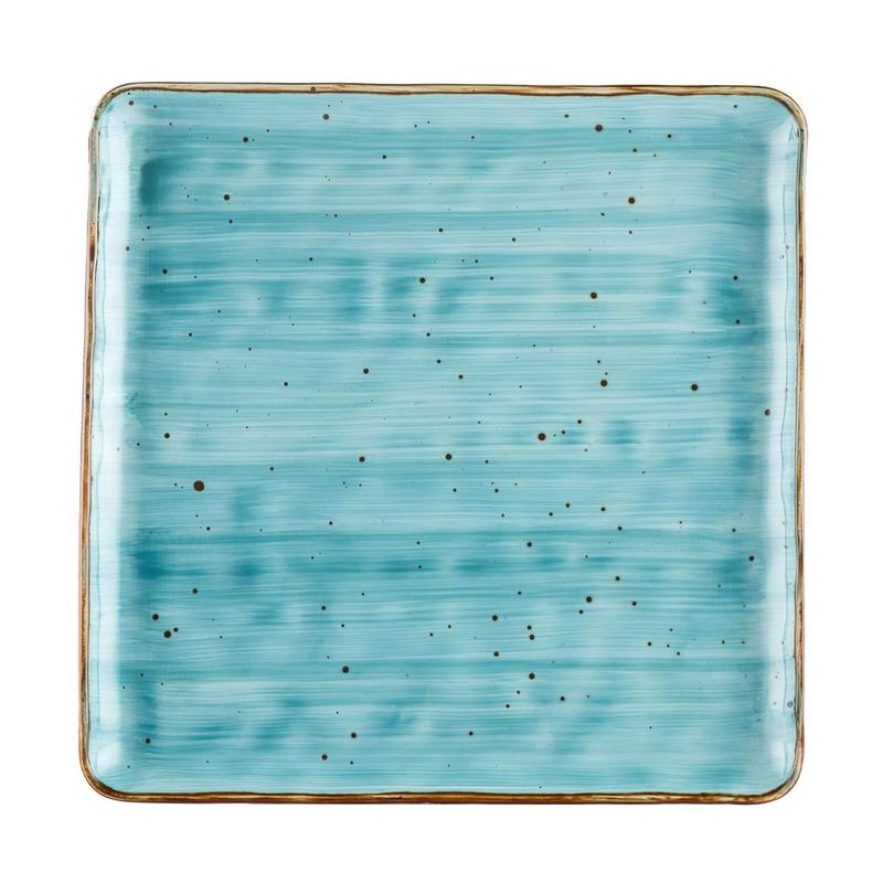 CAC Chinaware Tucson Square Plate Turquoise 12"