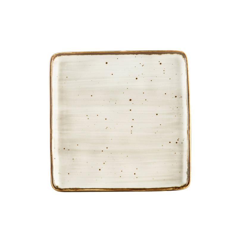 CAC Chinaware Tucson Square Plate Desert Beige 8 1/4"