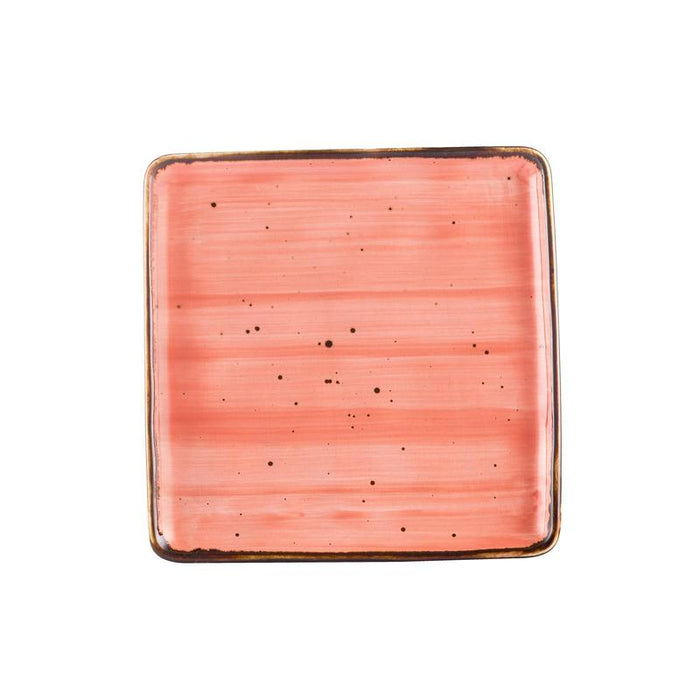 CAC Chinaware Tucson Square Plate Coral 8 1/4"