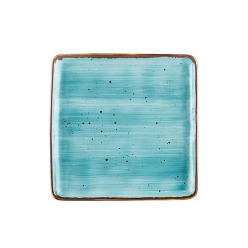 CAC Chinaware Tucson Square Plate Turquoise 8 1/4"