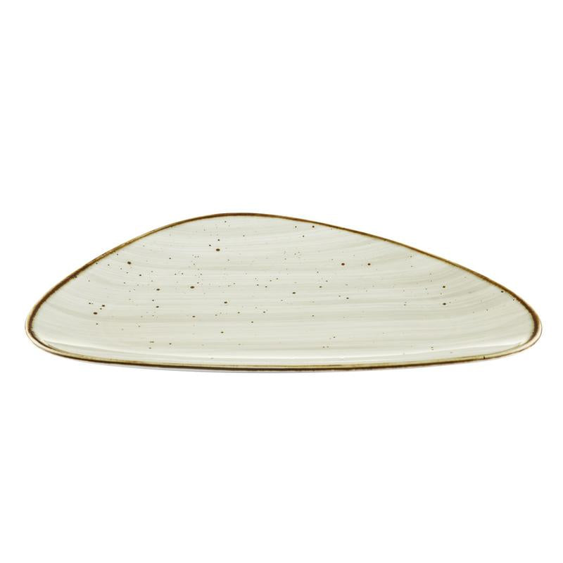 CAC Chinaware Tucson Triangular Plate Desert Beige 13 1/8"