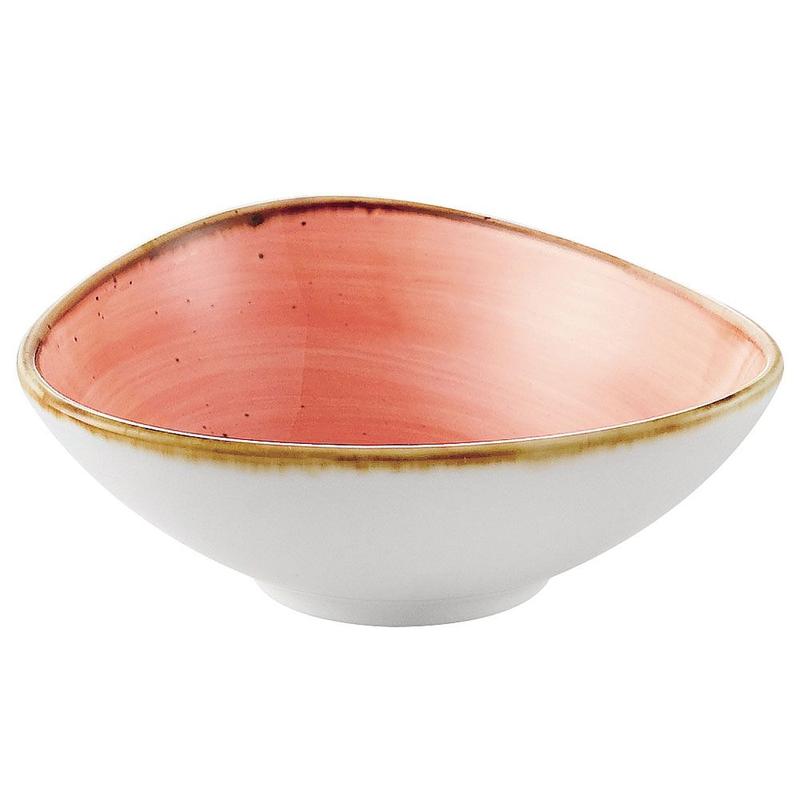 CAC Chinaware Tucson Triangular Bowl Coral 6oz 4 3/4"