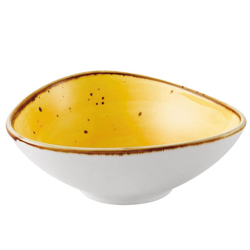 CAC Chinaware Tucson Triangular Bowl Sunflower 6oz 4 3/4"