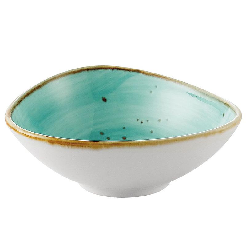 CAC Chinaware Tucson Triangular Bowl Turquoise 6oz 4 3/4"