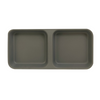 Thunder Group Melamine Western 4 oz, 6" x 3", Twin Sauce Dish, Classic Stone Grey,1 doz