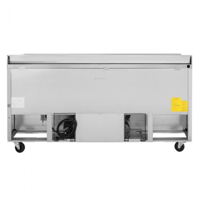 Turbo Air Super Deluxe Worktop Refrigerator TWR-72SD-FB-N,Front Breathing airflow, three-section