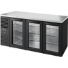 True TBR72-RISZ1-L-B-GGG-1 Reach-In Single Zone Refrigerator with Left Side Refrigeration System. Black Exterior and Glass Swing Doors