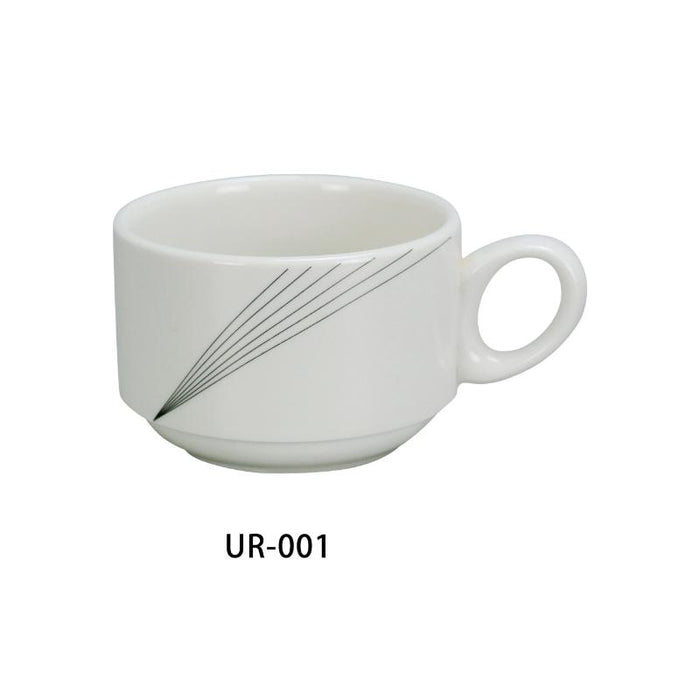 Yanco UR-001 Stackable Coffee/Tea Cup, 7-oz, 3.5″ Diameter, Porcelain, Bone White (3Dz)