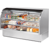 True TCGG-72-S-HC-LD Stainless Steel Curved Glass Refrigerated Deli Case