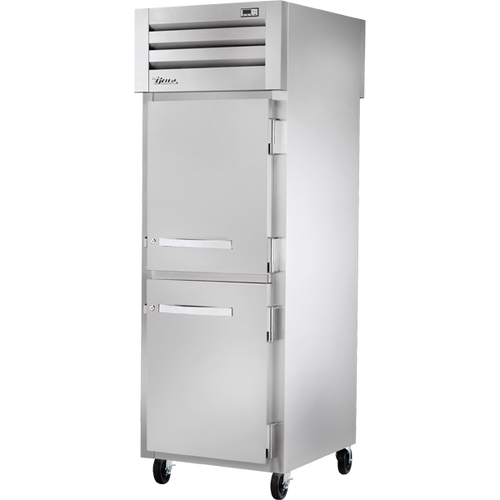 True STG1RPT-2HS-1S-HC Pass-Thru Solid Half Front/Solid Rear Swing Doors Refrigerator