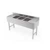 3-Compartment Bar Sink w/ Two Drain Boards-GSW SE10143D60B
