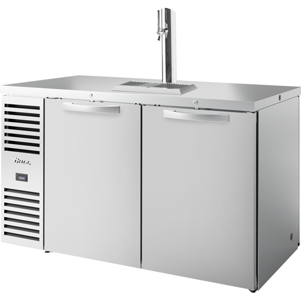 True TDR60-PTSZ1-L-S-SS-SS-1 Pass-Thru Single Zone Refrigerator with Left Side Refrigeration System. Stainless Exterior and Solid Swing Doors