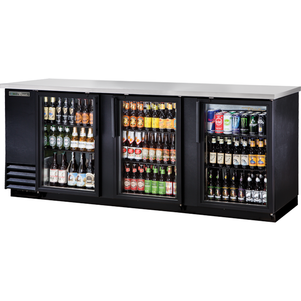 True TBB-4G-HC-LD Glass Swing Door Back Bar Cooler with LED Lighting & Hydrocarbon Refrigerant