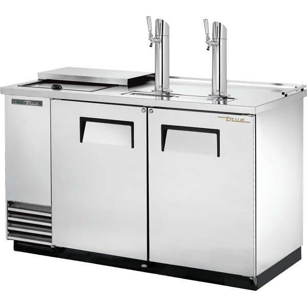 True TDD-2CT-S-HC Solid Swing Door Stainless Steel Club Top Direct Draw Beer Dispenser with Hydrocarbon Refrigerant