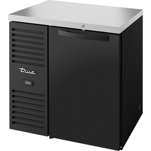 True TBR32-RISZ1-L-B-S-1 Reach-In Single Zone Refrigerator with Left Side Refrigeration System. Black Exterior and Solid Swing Doors