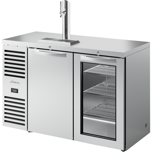 True TDR52-RISZ1-L-S-SG-1 Reach-In Single Zone Refrigerator with Left Side Refrigeration System. Stainless Exterior and Solid & Glass Swing Doors