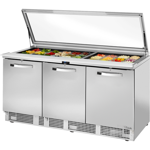 True TFP-72-30M-FGLID-HC~SPEC3 Food Prep Unit with Flat Glass Lid~Spec Package 3