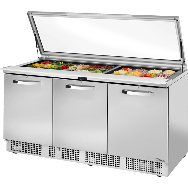 True TFP-72-30M-FGLID-HC~SPEC3 Food Prep Unit with Flat Glass Lid~Spec Package 3
