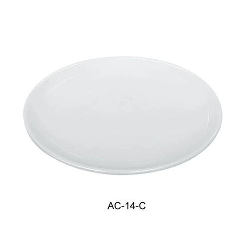 Yanco AC-14-C 14" Coupe Plate, Porcelain, Super White, 4 PCS