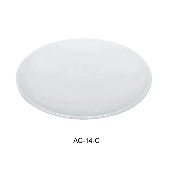 Yanco AC-14-C 14" Coupe Plate, Porcelain, Super White, 4 PCS