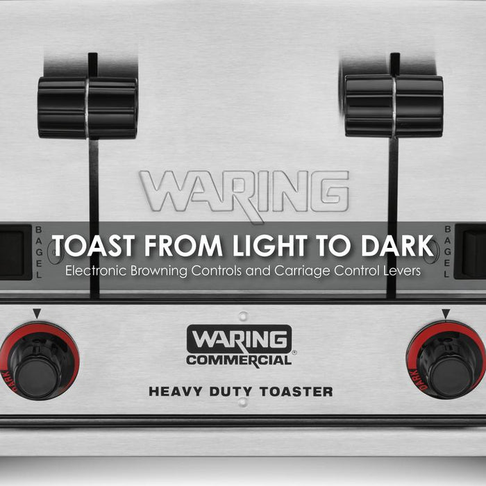 Waring Toaster Heavy-Duty 4-Slot Switchable Bread & Bagel Toaster