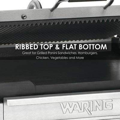 Waring WDG250 Griddle, Large Italian-Style Panini Grill – 120V
