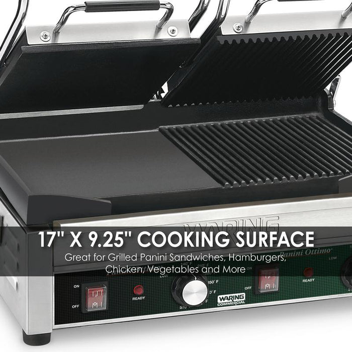 Waring Griddle,Double Italian-Style Panini/Flat Grill – 240V