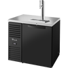True TDR36-PTSZ1-L-B-S-S-1 Pass-Thru Single Zone Refrigerator with Left Side Refrigeration System. Black Exterior and Solid Swing Doors