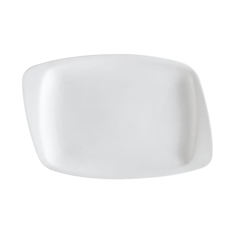 CAC Chinaware White Pearl Rect. Platter 9 3/4"